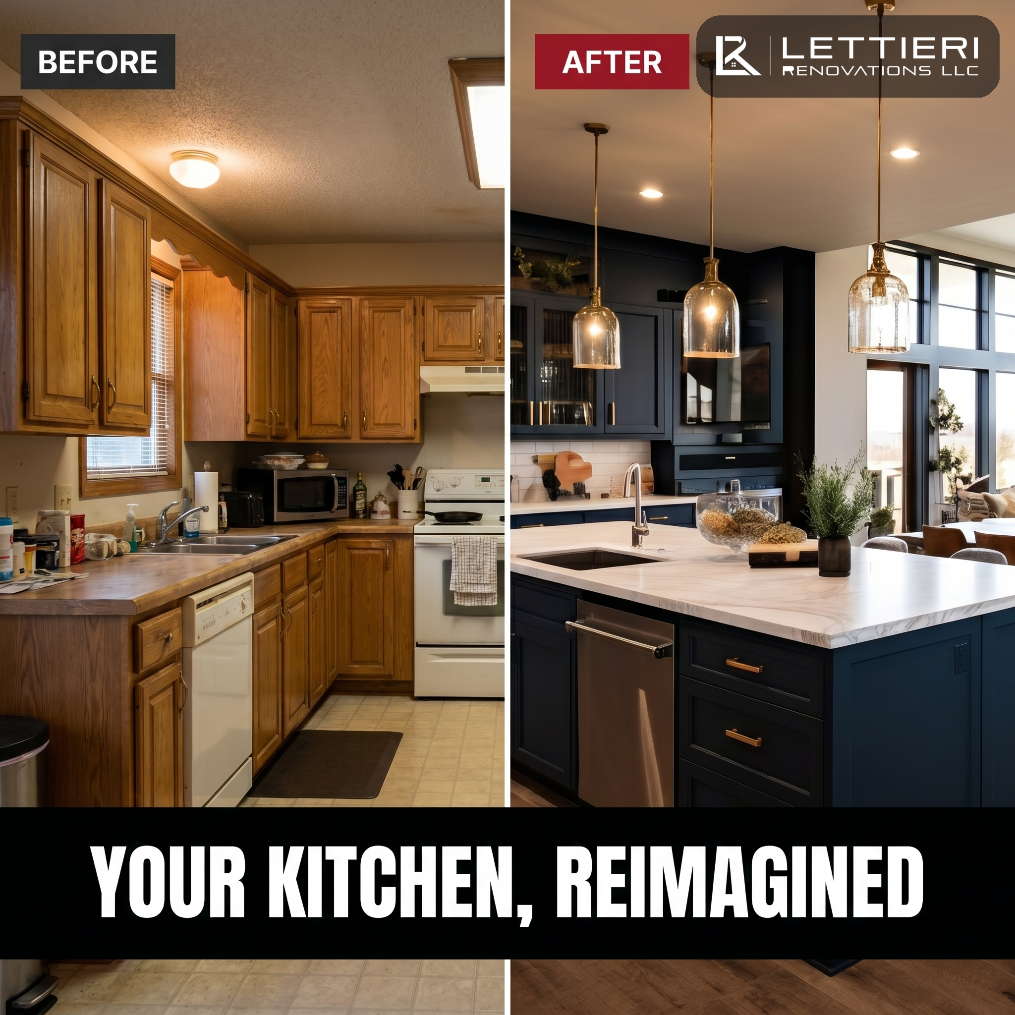 Kitchen before and after ad